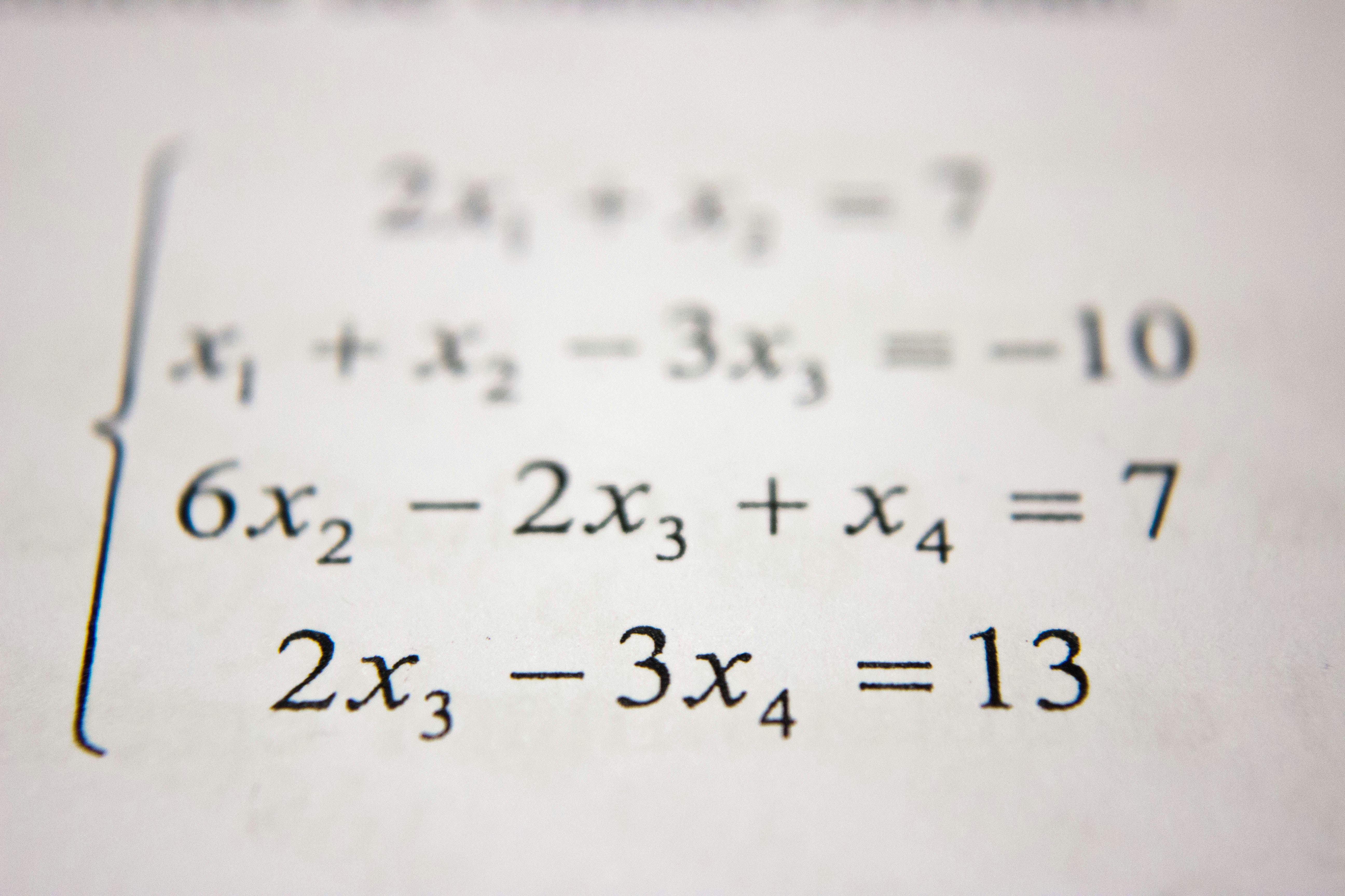 Linear algebra equations showing first-year university level maths challenges